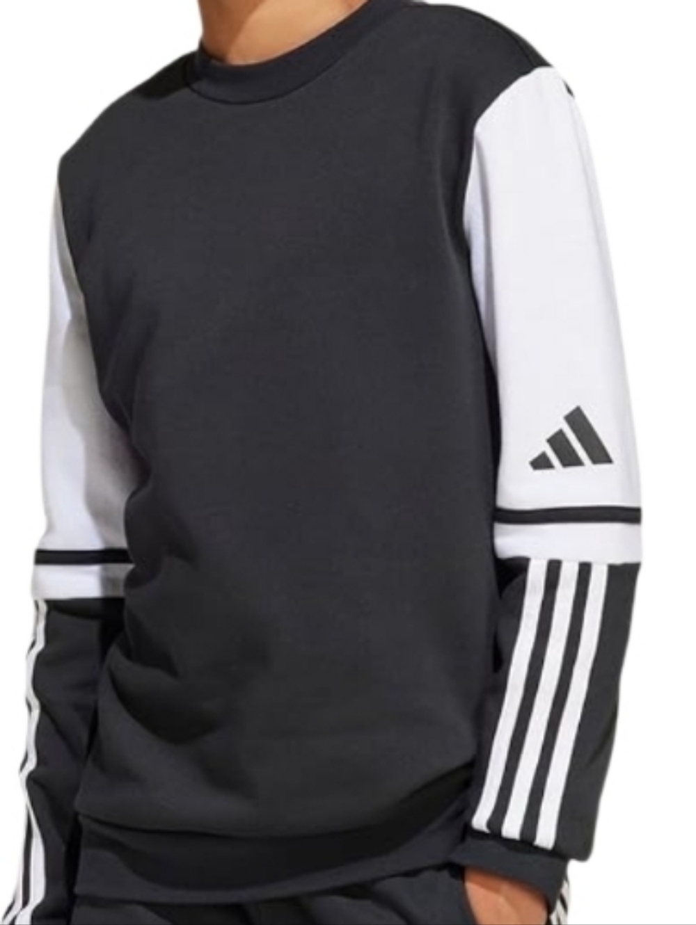 adidas Kids Black & White Crewneck Sweatshirt